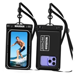 MAIRAN Floating Waterproof Phone Pouch 2Pack, Floatable IPX8 8.0 inches