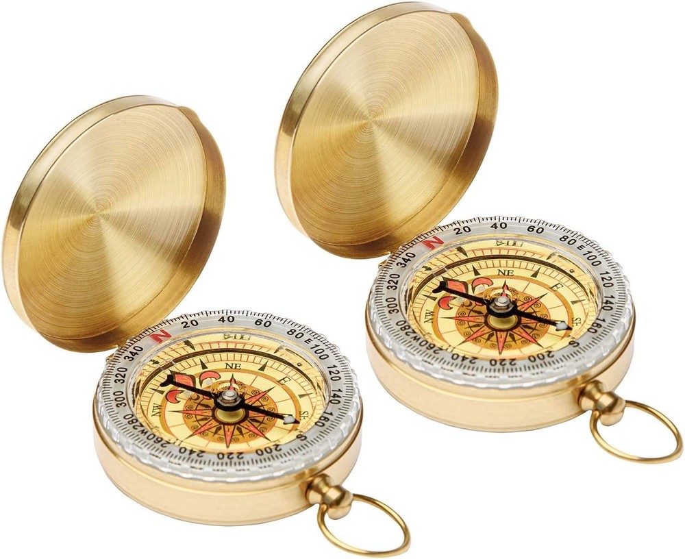 2 PCS Camping Survival Metal Compass for Hiking Hunting Outdoor…