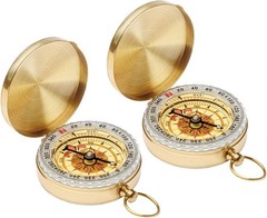2 PCS Camping Survival Metal Compass for Hiking Hunting Outdoor…
