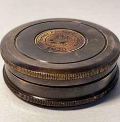 Vintage Brass Maritime Compass with Leather Case Nautical Navigation Instrument