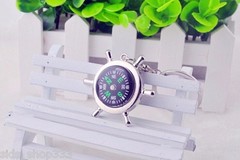 COMPASS Metal chrome Rudder keychain camping hiking outdoors US SELLER key chain