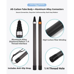 For insta360 X4 Compatible Carbon Fiber Selfie Rod 1.5m Seven Section 134g