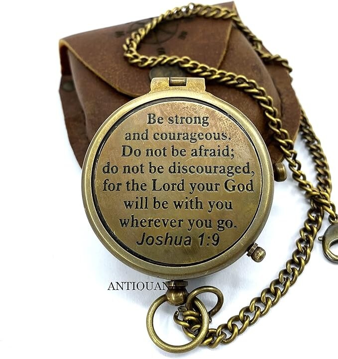 Brass Compass Be Strong With Leather Case Antique Brass Compass With Chain