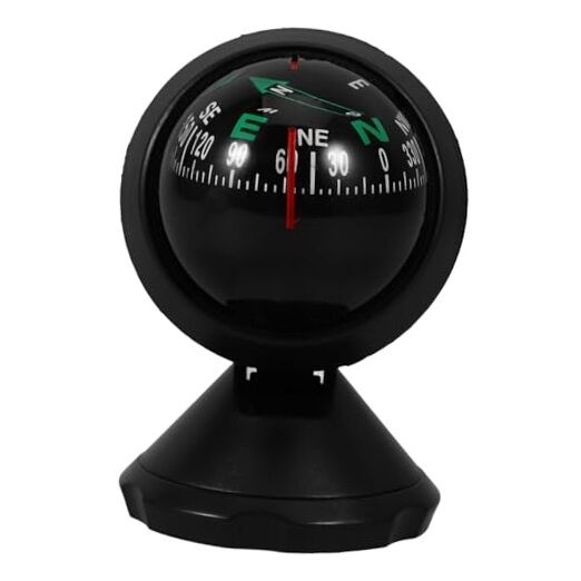 Adjustable Car Compass with Stick-On Base | Universal Dashboard Navigation