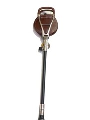 Leather Hunt, Shoot, Fish, Golf Walking Seat Stick With Spike & Rubber Ferrule