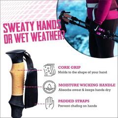 Hiking Trekking Poles, 2 Pack Lightweight, Collapsible Trekking Poles for Sno…