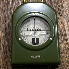 Vintage Chinese Army PLA Model 80 ZBZ 40 Lensatic Field Compass & Leather Pouch