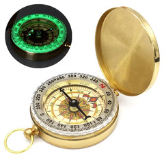 High Quality Camping Hiking Pocket Brass Golden Compass Portable Compass Navigat