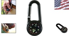 Compact Lightweight Carabiner Compass with Glow-in-the-Dark Markers for Outdoors
