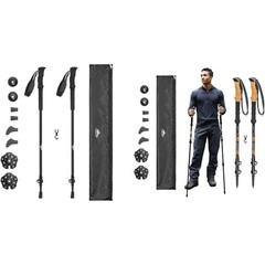Ultralight Carbon Fiber Trekking Poles Quick Lock Adjustable Height EVA Grip New