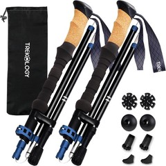 Trek-Z Cork GripTactical Stick Trekking Poles Folding Adjustable Hiking Walking