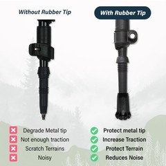 Black Trekking Pole Tips Replacement Hiking Walking Stick Tips Poles Rubber