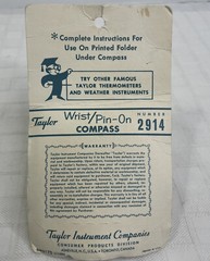 Taylor Compass Wrist/Pin-On New In Package Vintage Good For Prop