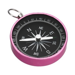 Pocket Compass, W Key Ring for Outdoors Camping Hiking, Pink