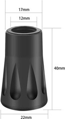 10 Pack Trekking Pole Tips, Hiking Sticks Tips Protectors Fits Most black