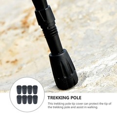 8Pcs Wear-Resistant Rubber Crutch Foot Pads for Trekking Hiking Outdoors