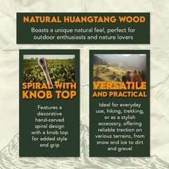 SE Natural Wood Walking Stick with Hand-Carved Spiral Design and 55″, Brown