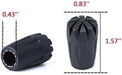 Trekking Pole Accessories Extra Thick and Wear Resisting Rubber Tips Black