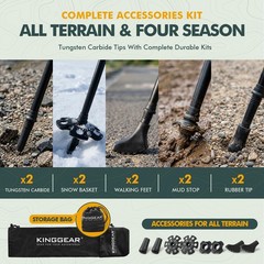 TR-Z Collapsible Trekking Poles, 7075 Aircraft Aluminum Lightweight Adjustabl…
