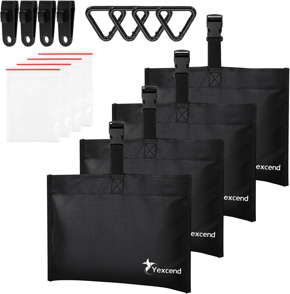 Yexcend 4 Packs Boat Cover Sand Bag Mooring Kit, 600D Marine Grade Polyester…