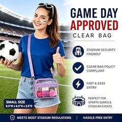 Clear Bag for Stadium Events Clear Purse Small Avocado Green-light Purple
