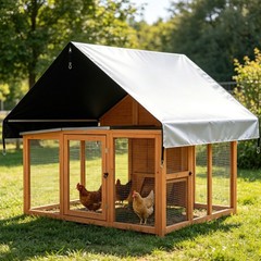 Durable Oxford Cloth Outdoor Chicken Coop Cover Black Waterproof Sunshade
