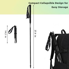 Ultra Light Carbon Fiber Trekking Poles for Hiking & Trail Running (1-PCS)