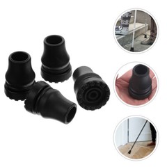 2pcs Replacement Rubber Cane Tips with Metal Washer for 3/4″ in Black – Durable