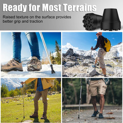 Replacement Rubber Tips for Trekking Poles and Walking Sticks, Anti-Slip Shock-A