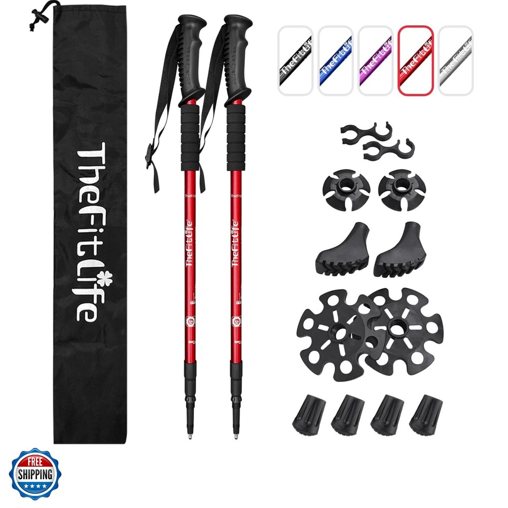 Nordic Walking Trekking Poles – 2 Sticks with Anti-Shock and Quick Lock Syste…
