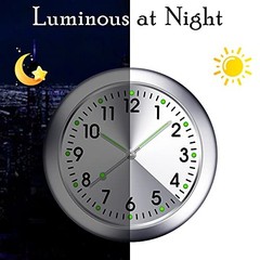 2 Pieces Stick on Dashboard Car Clock Mini Tiny Small Luminous Black, White