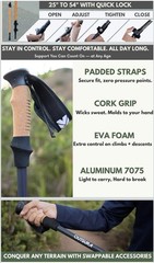 Outsura Trekking Poles for Hiking Collapsible Lightweight Aircraft Graded