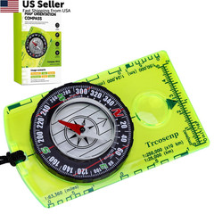 Outdoor Compass with Adjustable Declination, Magnifier, 1PCS, 1 PACK Green