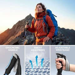 Covacure Trekking Poles Collapsible Hiking Poles – Aluminum Alloy 7075 Trekking