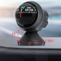 Car Compass Dashboard Mounted Automotive ABS Ball Compass Angle Adjustable