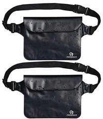 Freegrace Waterproof Pouches with Waist Strap / Pouch Case Bundle Set- Black