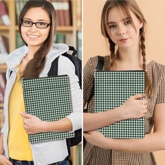 Gingham Book Sleeve,Plaid Checkered Book Sleeve Pouch Army Green Checkered 1369