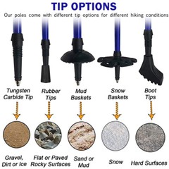 2 Packs Hiking Walking Sticks Trekking Poles Collapsible Lightweight Anti-Shock
