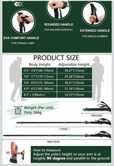 thefitlife stick hiking Men N Women with Extra-Long Foam Handle 135cm