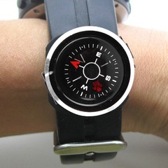 For 25MM Watch Wrist Band Strap Compass Outdoor Waterproof Survival Gadget