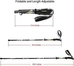 Compact Collapsible Trekking Stick – 49″ Height, Perfect for Hiking Adventures
