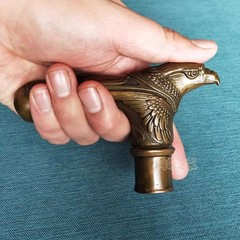 Solid Brass Eagle Head Statue Walking Stick Cane Handle Top Topper Collections