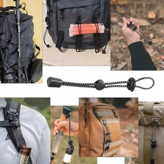 10PCS Elastic Hiking Stick Holders with Adjustable Length and Reflective Stripes