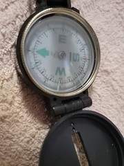 Vintage Engineer Lensatic Compass, camping survival Taiwan Black & Brass