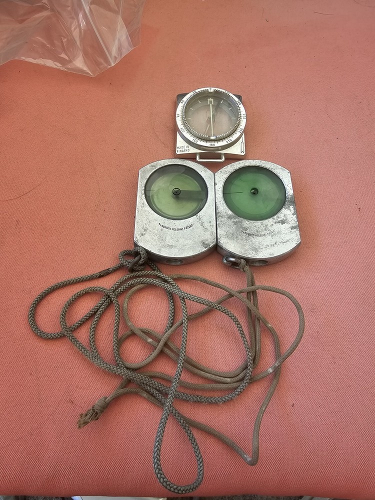 Vintage Suunto Helsinki Clinometer In Rough Condition & Suunto Compass Used N4.