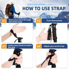 2 PCS Lightweight Collapsible Trekking Poles Adjustable Hiking Walking Stick