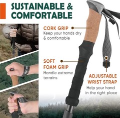 Compact Trek-Z Trekking Poles for Men & Women – Foldable, Lightweight & Durable