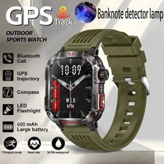 2026 Military GPS Smart Watch Money Detector Light Compass Waterproof Outdoor Sp