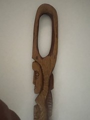 African Hand Carved Walking Stick 38 1/2 Inches Tall
