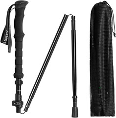 Travel Folding Trekking Hiking Pole with Carrying Case,Collapsible Cane Adjustab